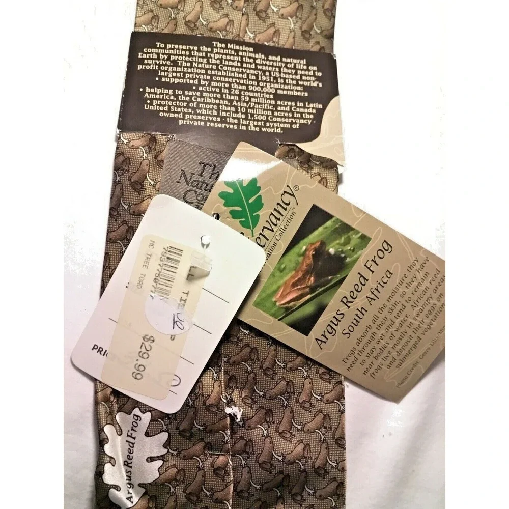 Nature Conservancy Silk Tie Tree‎ Frog Mens Novelty Wildlife Collector